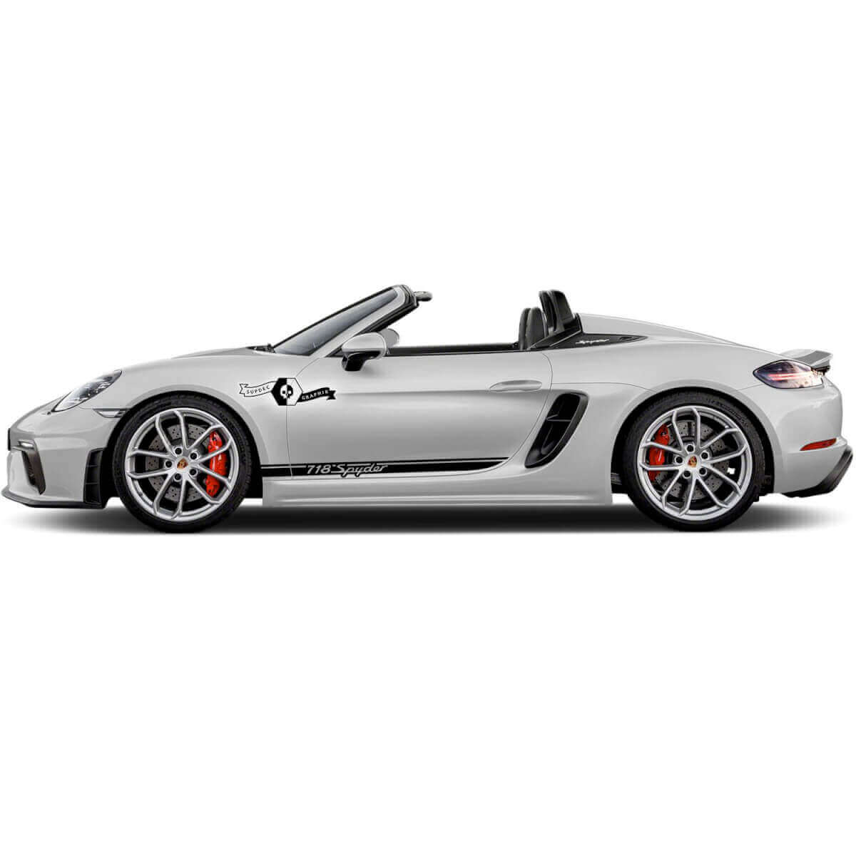 Branded Door Side Stripes Vinyl Decal Kit for Porsche 718 Spyder 2022 