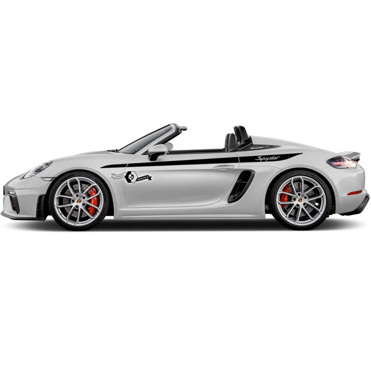 2 Porsche 2022 Porsche 718 Spyder Doors Up Side Stripes Kit Decal Sticker
