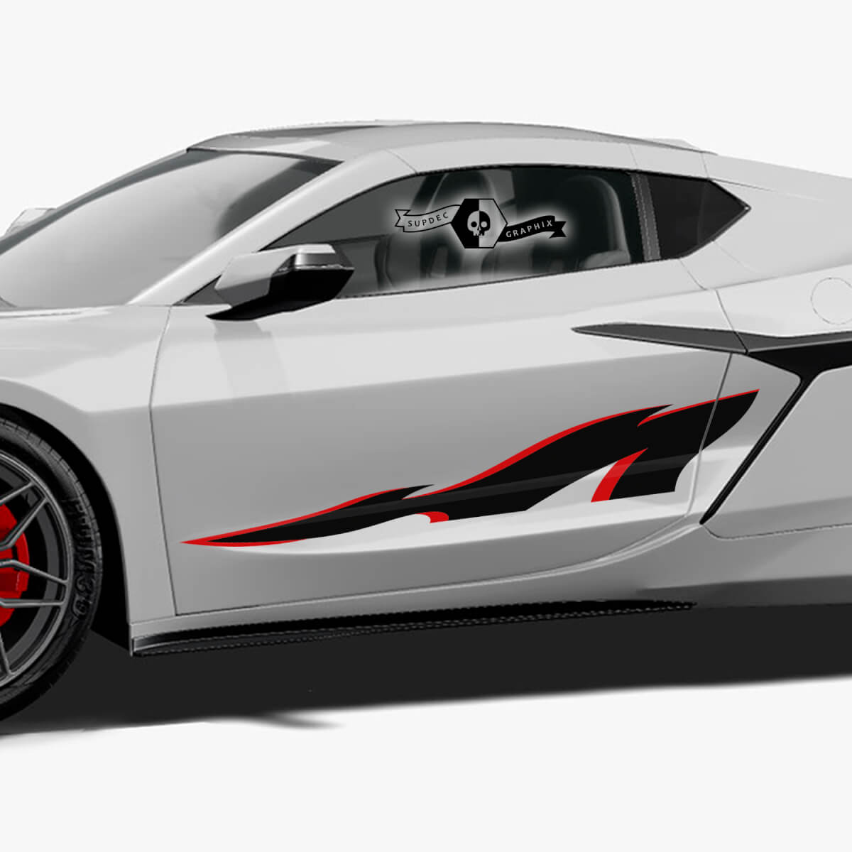 2x Chevrolet Corvette Z06 Side Doors Stripes Stingray 2 Colours Vinyl Decal Sticker
