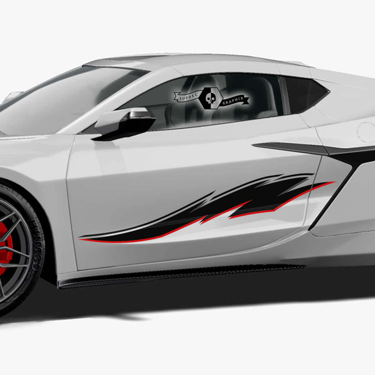 2x Chevrolet Corvette Z06 Side Doors Stripes Stingray 2 Colors Trim Up Vinyl Decal Sticker
