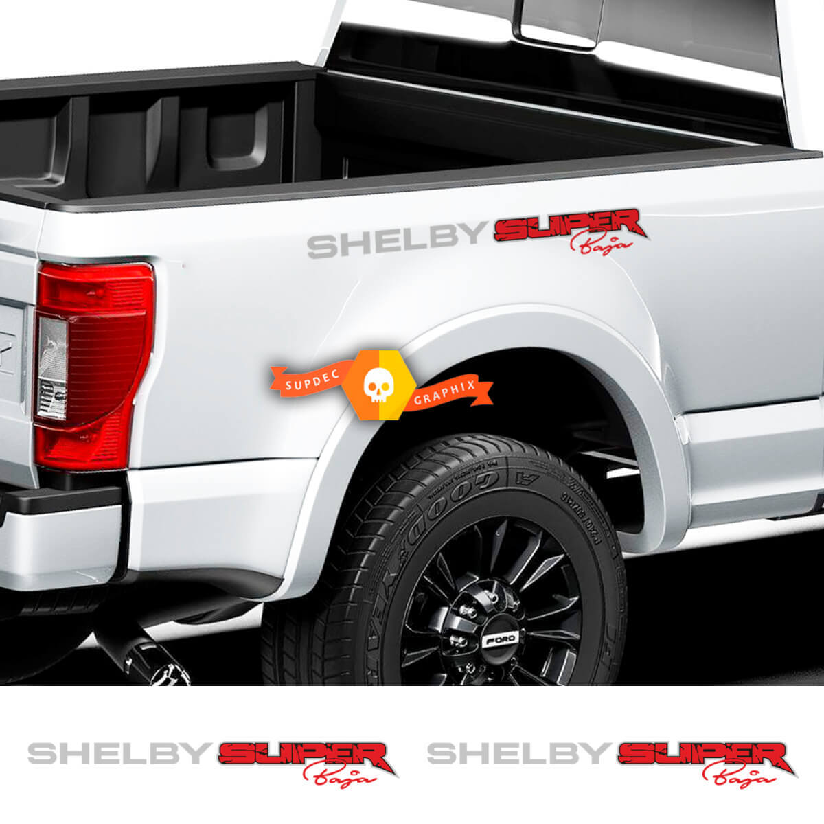 Pair Ford F-150 Raptor Shelby Super Baja Edition side bed rear fender graphics decal sticker
