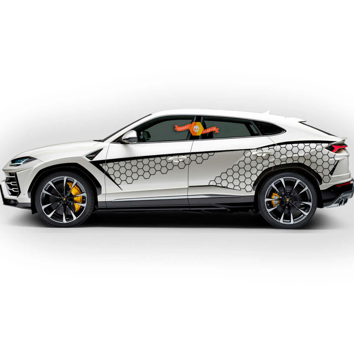 Pair Lamborghini Urus 2021 2022 2023 Side Doors Honeycombs Splash Vinyl Decal Sticker Graphics
