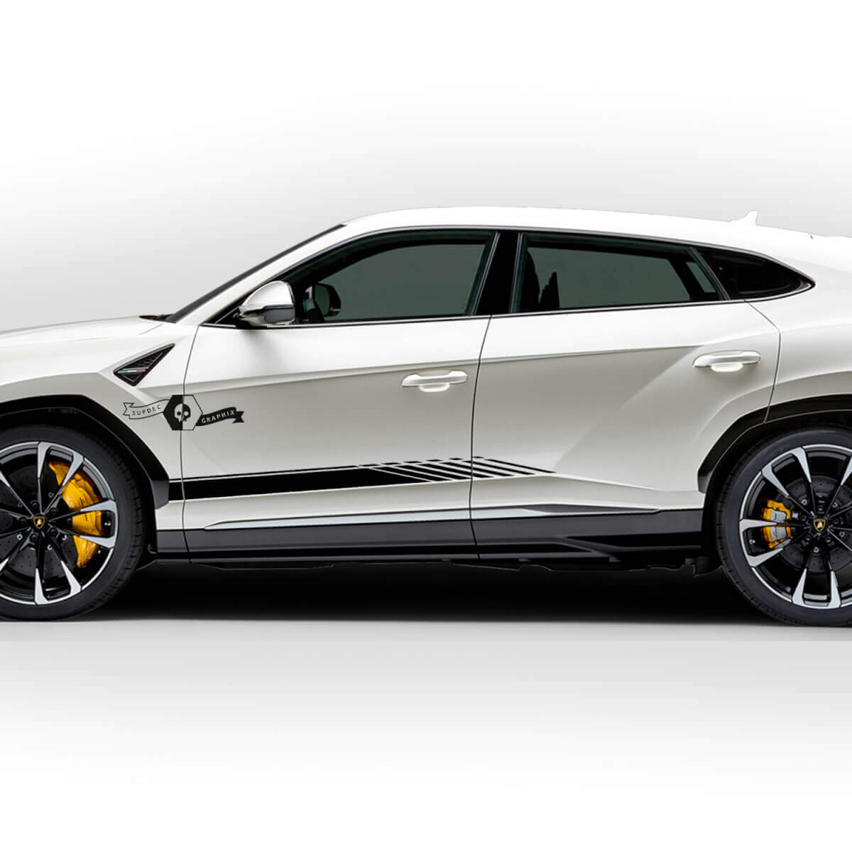 Pair Lamborghini Urus Side Doors Stripe Inclined Vinyl Decal Sticker Graphics
