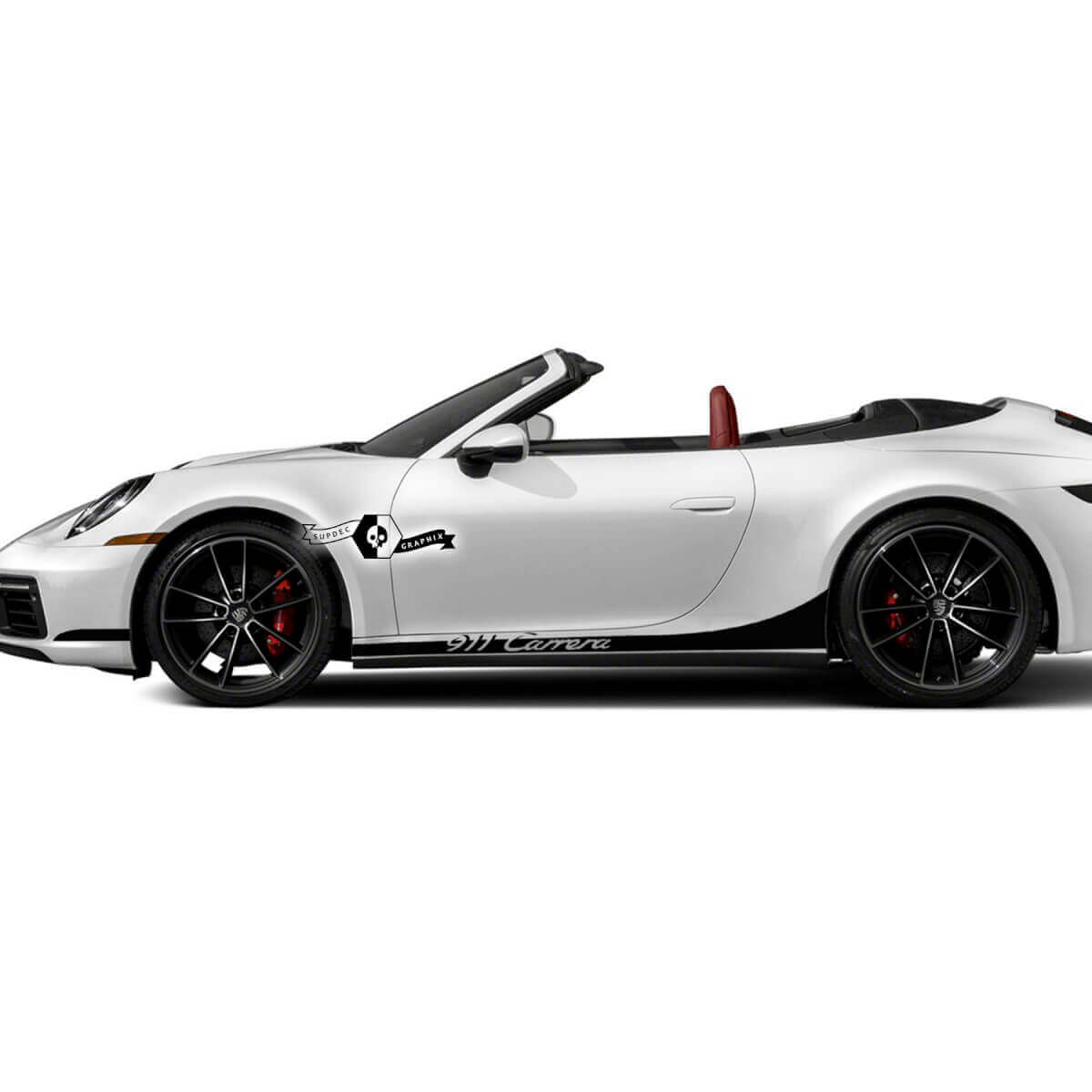 2 Porsche 911 Porsche Carrera Rocker Panel Extended Side Stripes Doors Kits Decals Stickers
