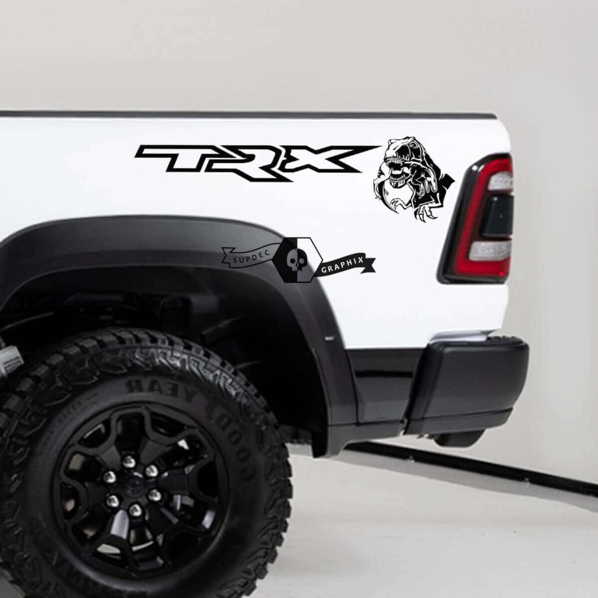 T-Rex Eating Rear Side Vinyl Decals for Dodge Ram TRX 2020-2023