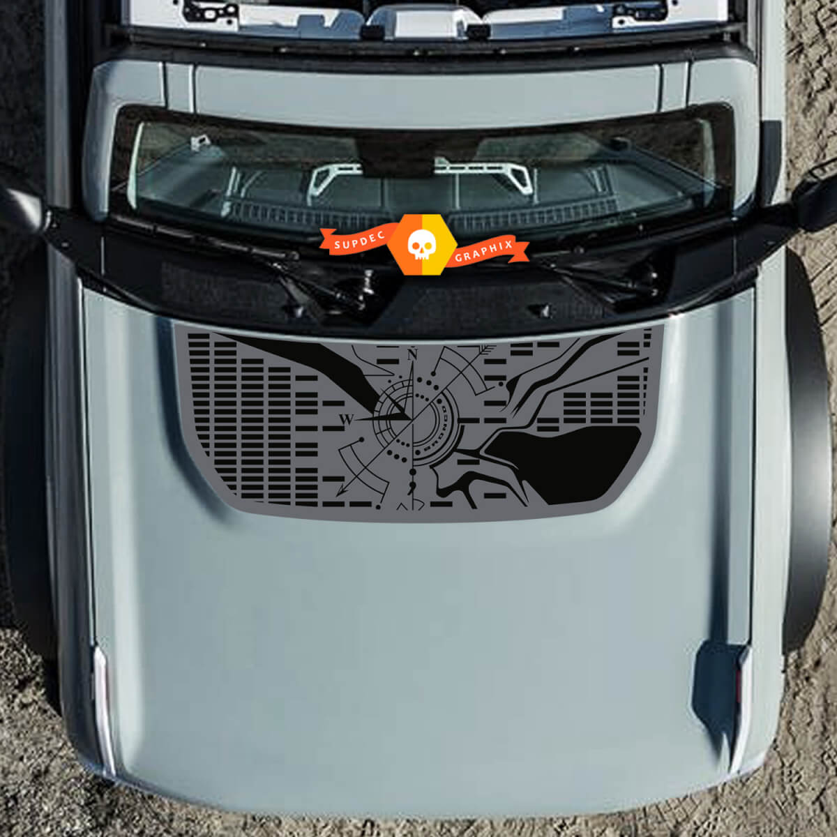 Hood Bronco Compass Wrap Graphics Decal Sticker for Ford Bronco
