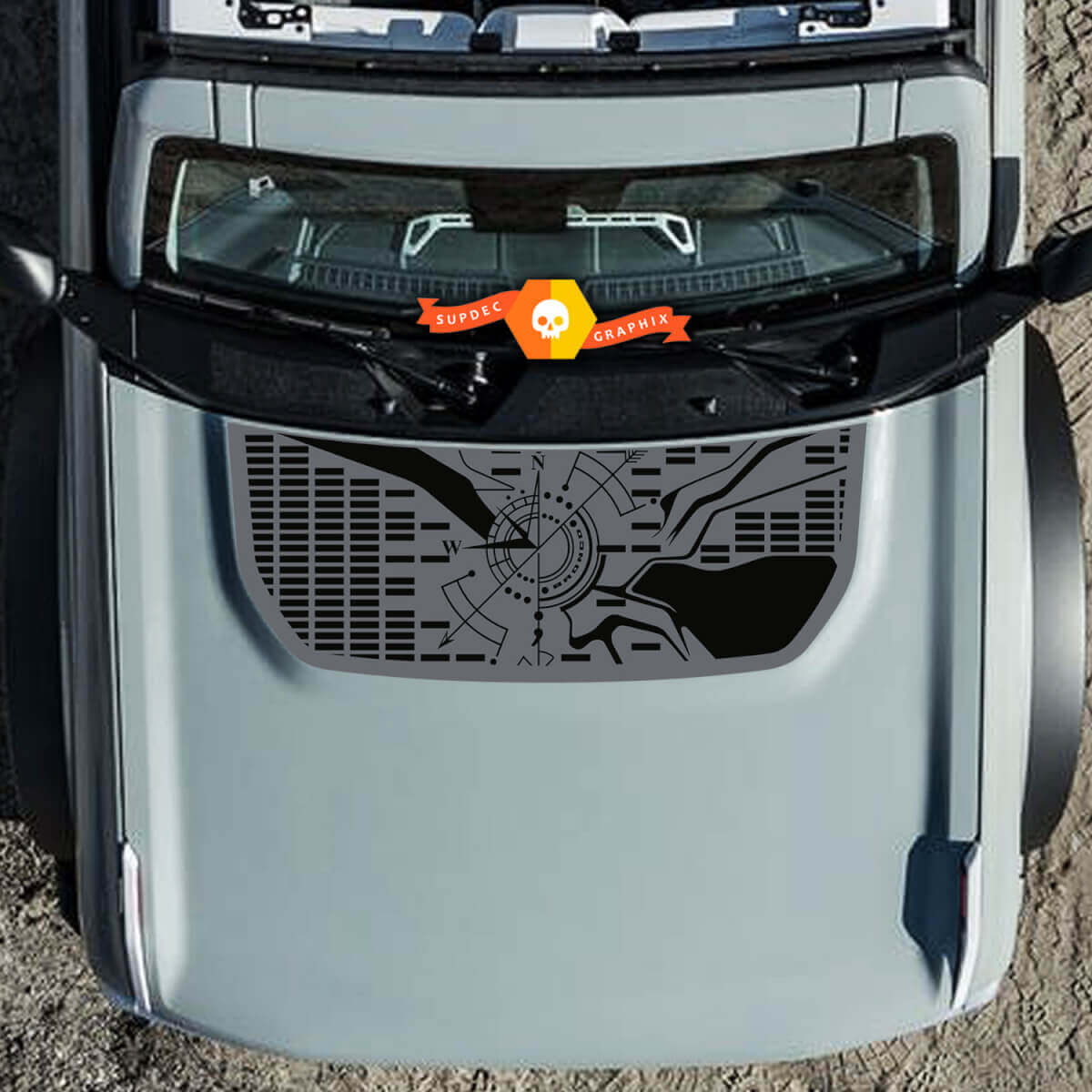 Hood Bronco Compass Wrap Graphics Decal Sticker for Ford Bronco
