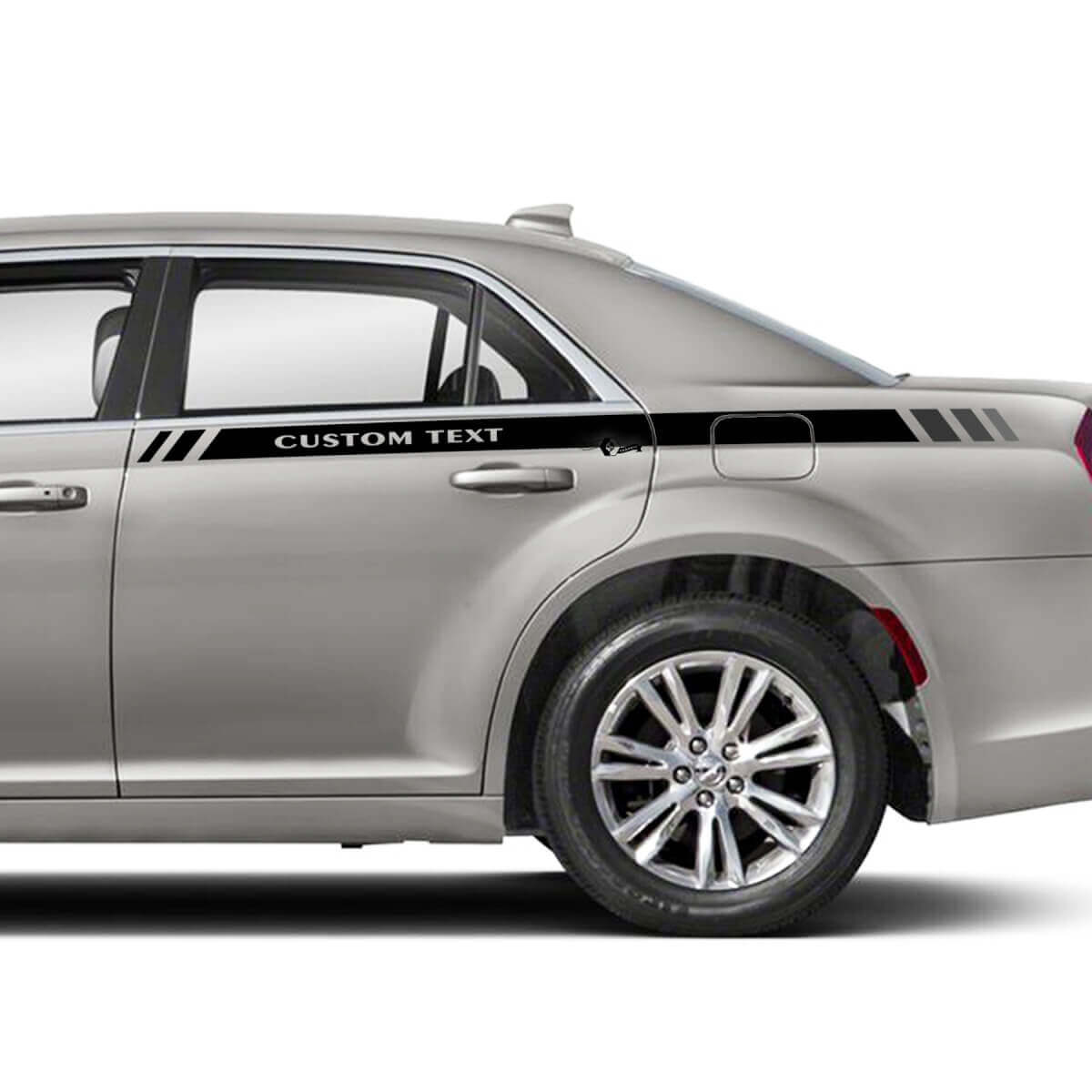 Custom Text Rear Quarter Side Stripe Vinyl Decals for Chrysler 300