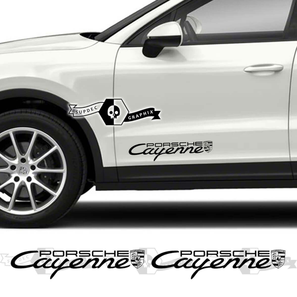 2x Porsche 2023 Porsche Cayenne Logo Door Decal Stickers
