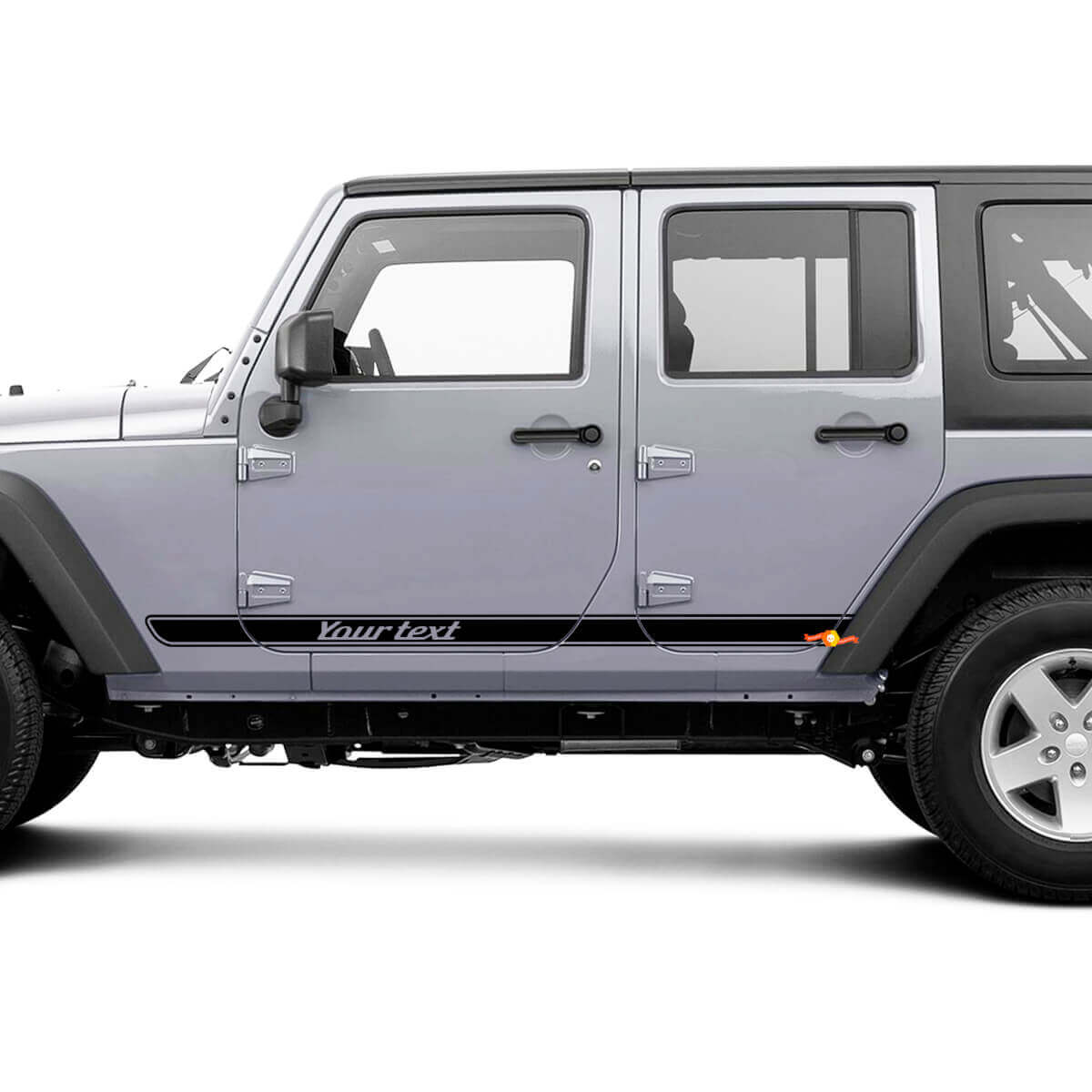 Pair Jeep Wrangler Retro All Over The Car Length Decal Sticker Side Doors down Graphics  Wrangler JK 2 or 4 Door
