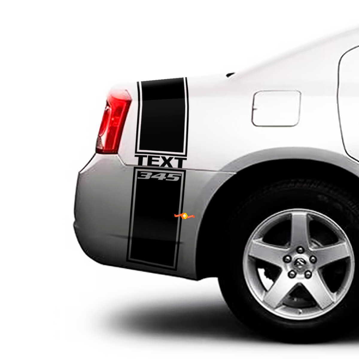 Custom Text 345 Stripes Bedside Trunk Vinyl Decal Sticker for Dodge Charger 2009-2015