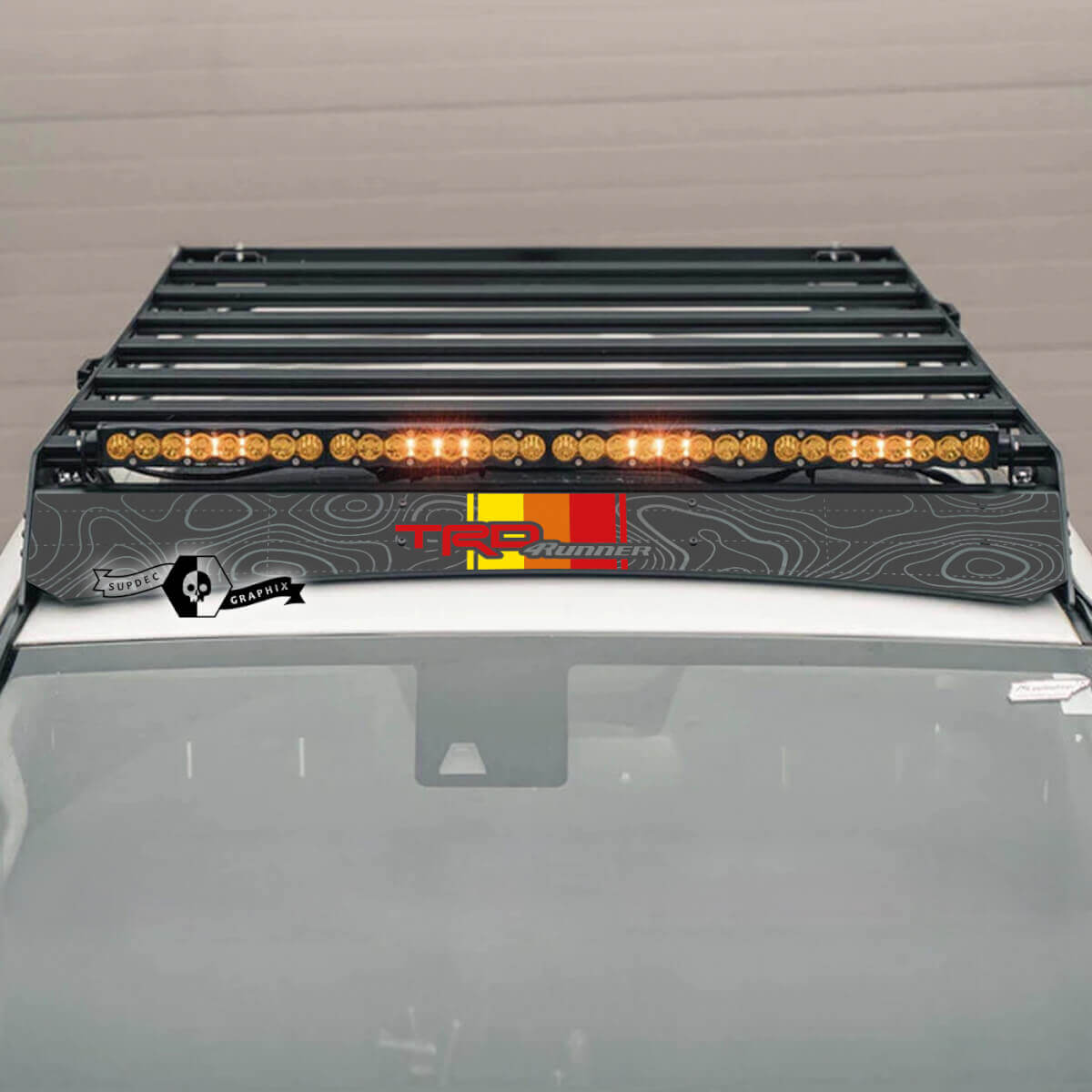 TRD Topographic Map Style Roof Rack Vinyl Decal for Toyota 4Runner 2014-2023