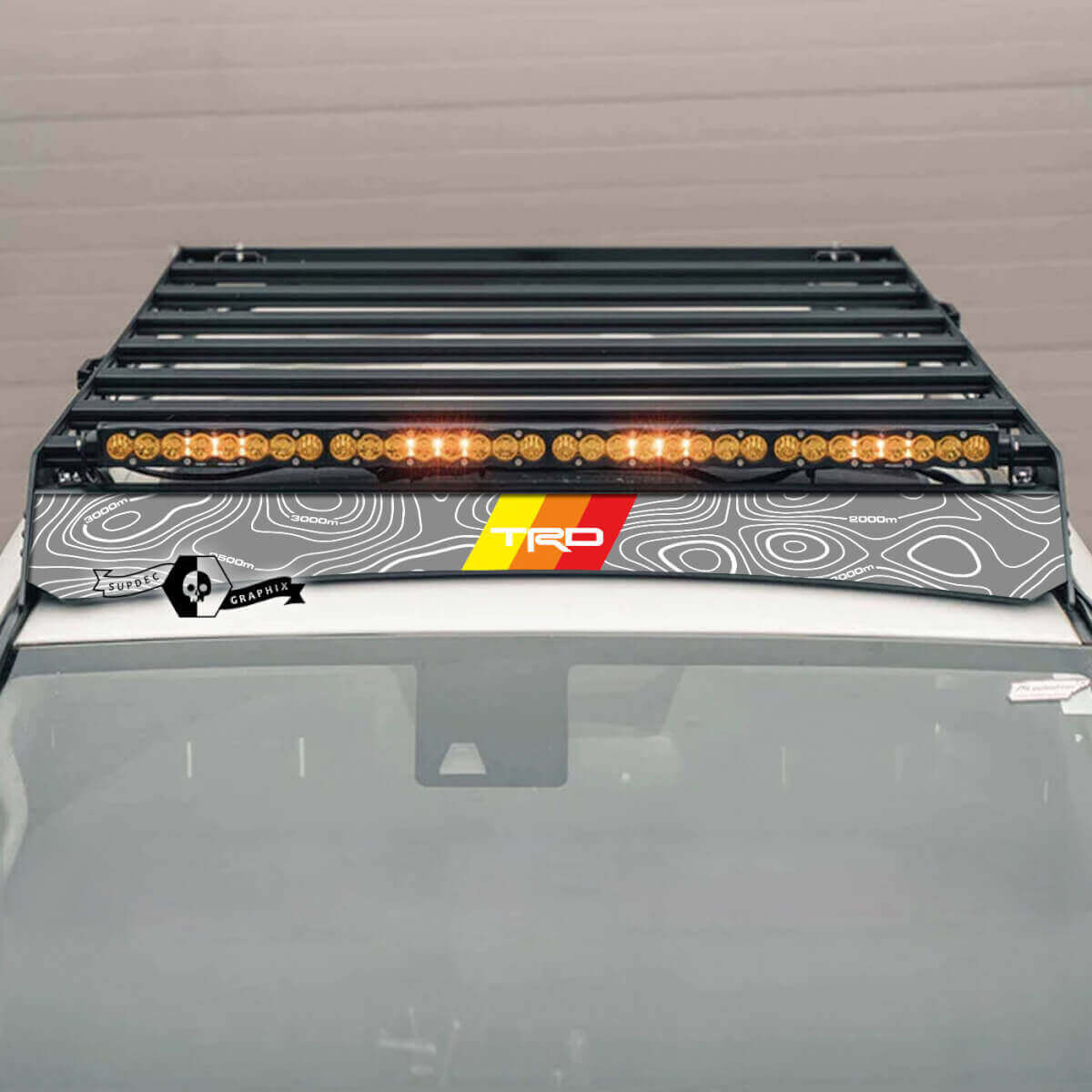 TRD Topographic Vintage Style Roof Rack Vinyl Decal for Toyota 4Runner 2014-2023