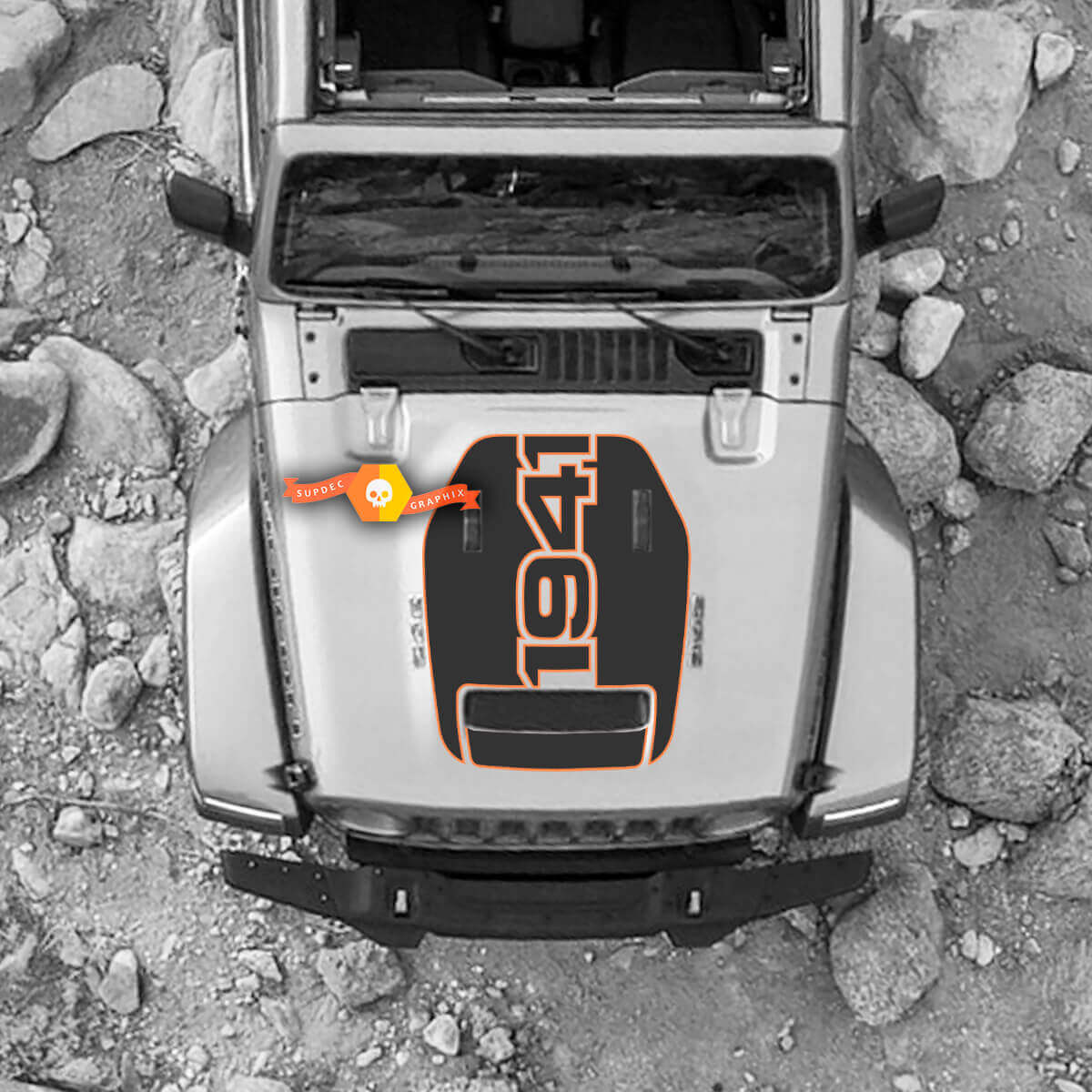 Hood For 2021 2022 2023 Jeep 1941 Edition Wrangler Rubicon Sticker Graphics Vinyl SupDec Design
