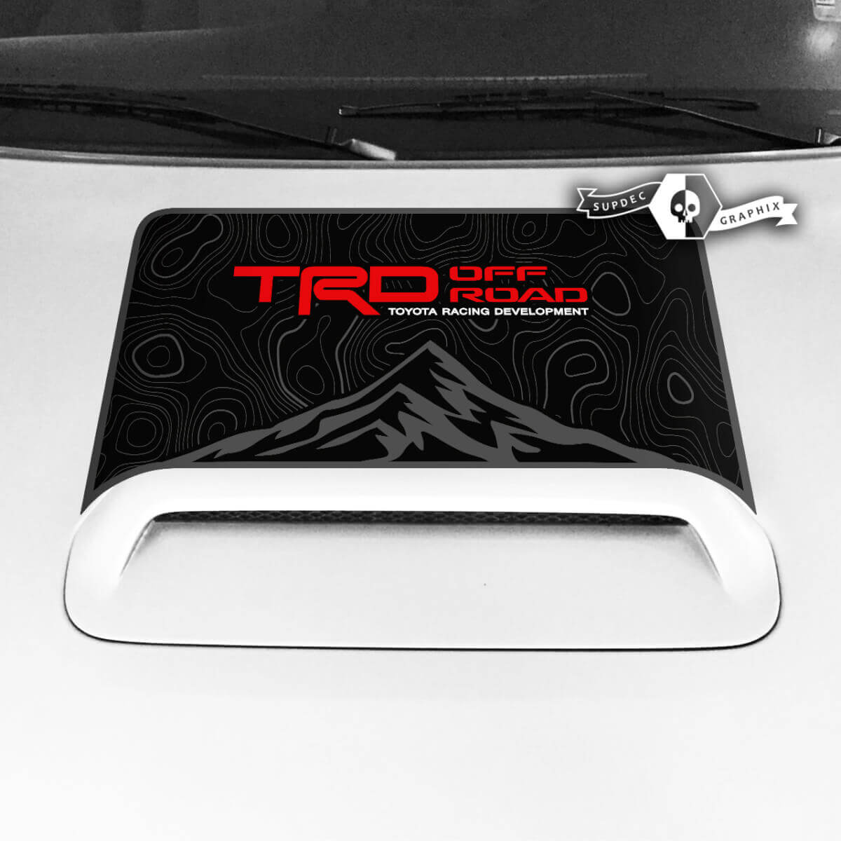Toyota 4runner TRD Off Road Hood Scoop Sticker Decal Graphic Mountains Topographic Map 3 Colors 2020 2021 2022 2023
