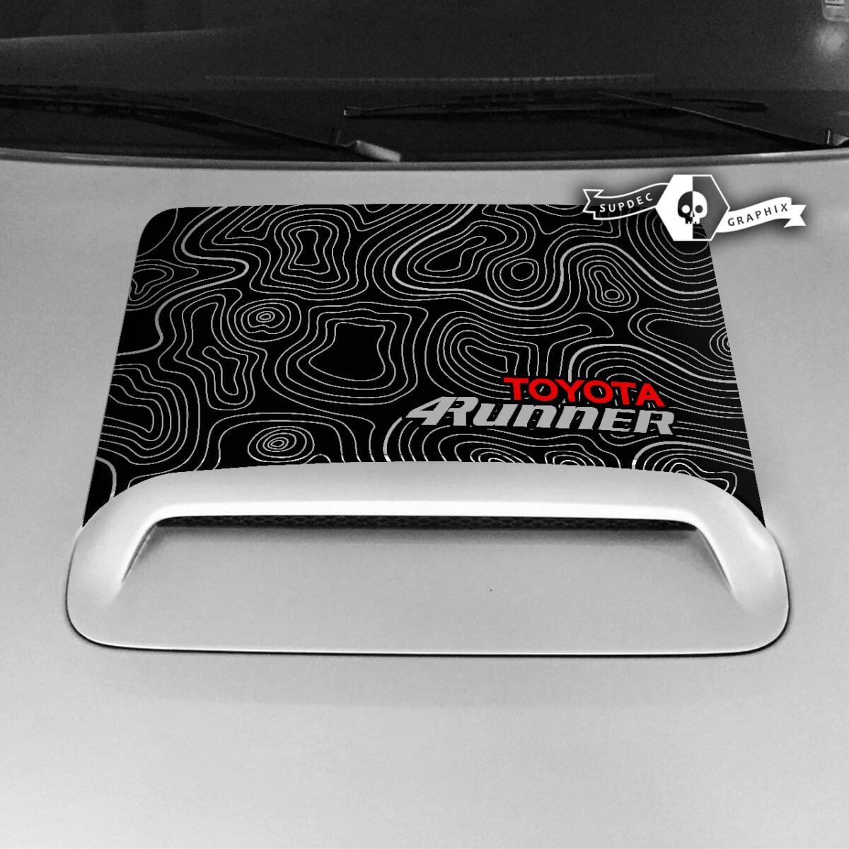 Toyota 4runner TRD Hood Scoop Sticker Decal Graphic Topographic Map Logo 2 Colours 2020 2021 2022 2023
