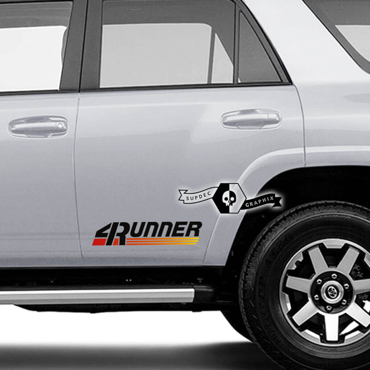2 x 4Runner 2023 + Doors Vinyl Logo Sunset Mountain Decals Stickers for Toyota 4Runner TRD
