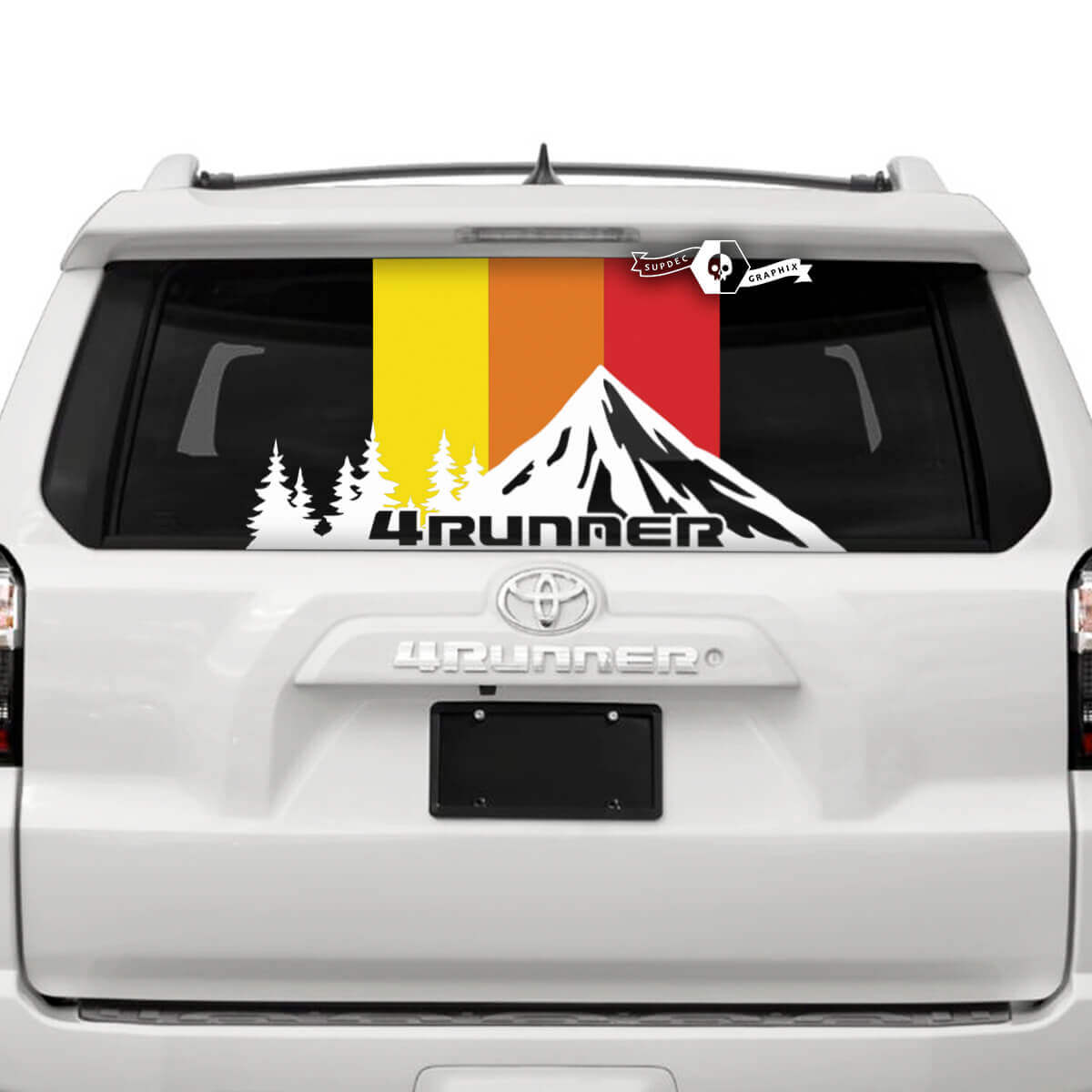 4Runner Rear Window Heritage Stripes Mountains Forest Vinyl Decals Stickers

