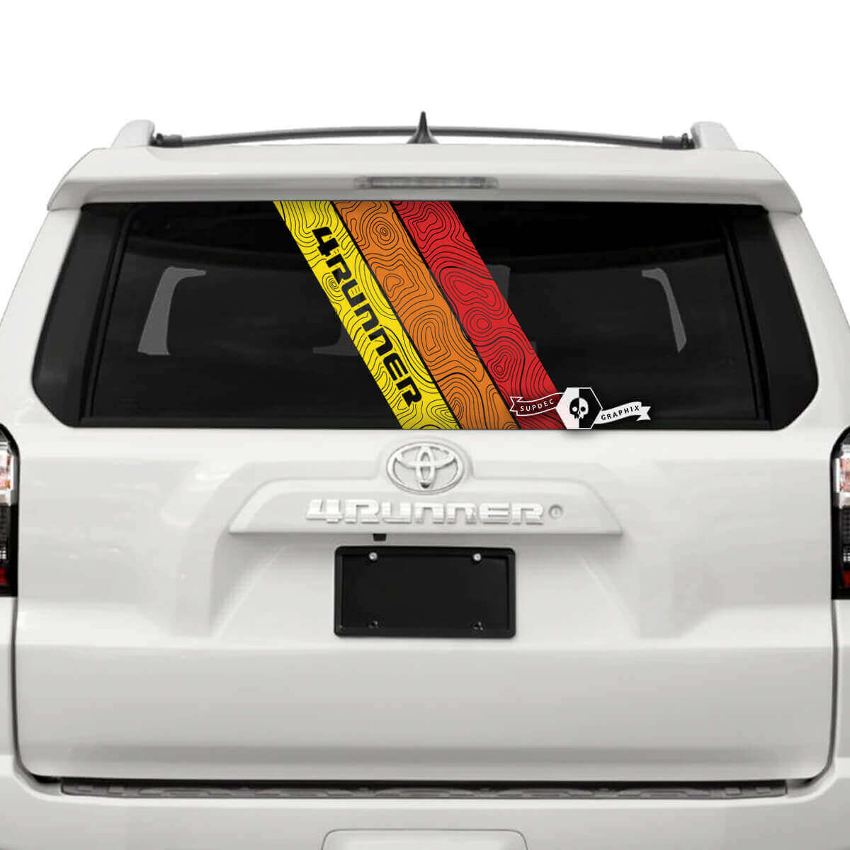  Topographic Vintage Stripes Rear Window Vinyl Decal for Toyota 4Runner 2013-2023