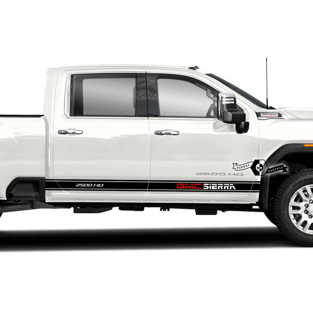 Lettering Side Stripes Vinyl Decal Kit for GMC Sierra 2500HD 2022