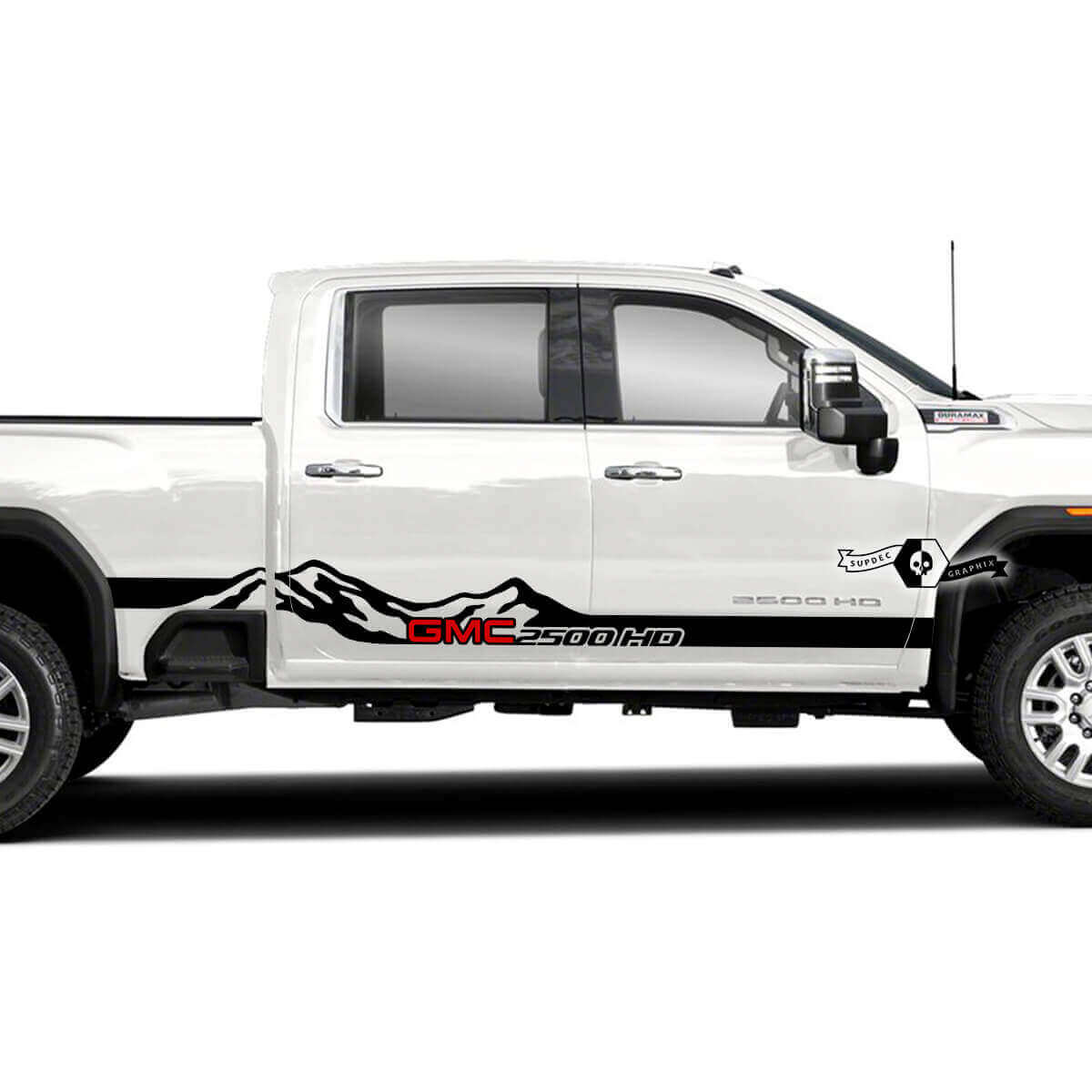 Mountains Style Side Stripes Vinyl Sticker Decal For GMC Sierra 2500HD 2022