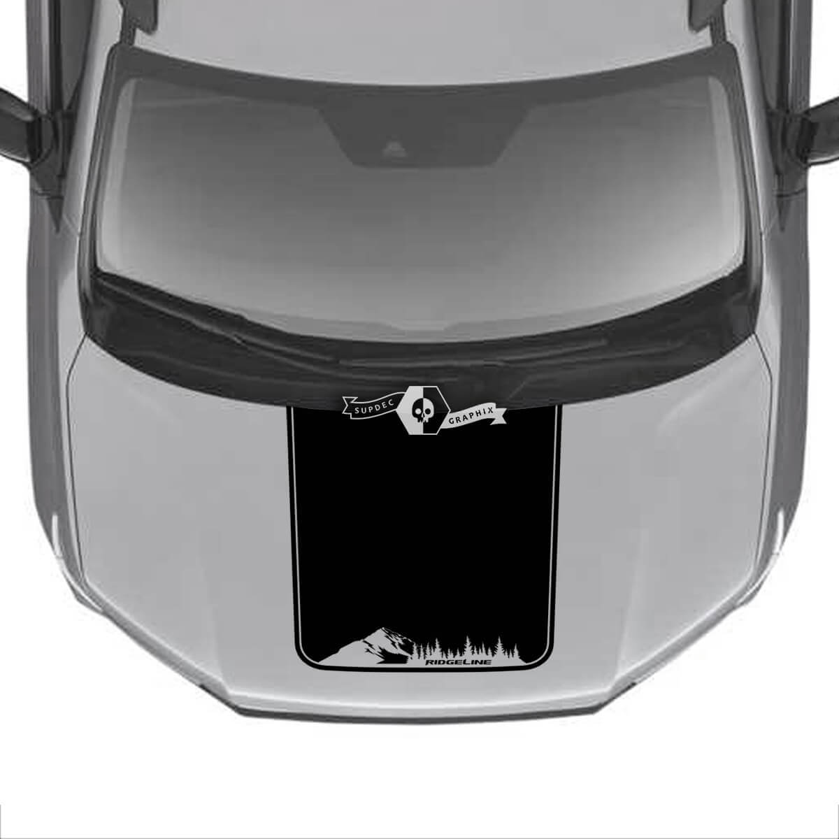 Hood Honda Ridgeline Stripe 2020 2021 2022 2023 Trim Mountains Forest Center Vinyl Decal Stickers Sticker Graphics SupDec Design
