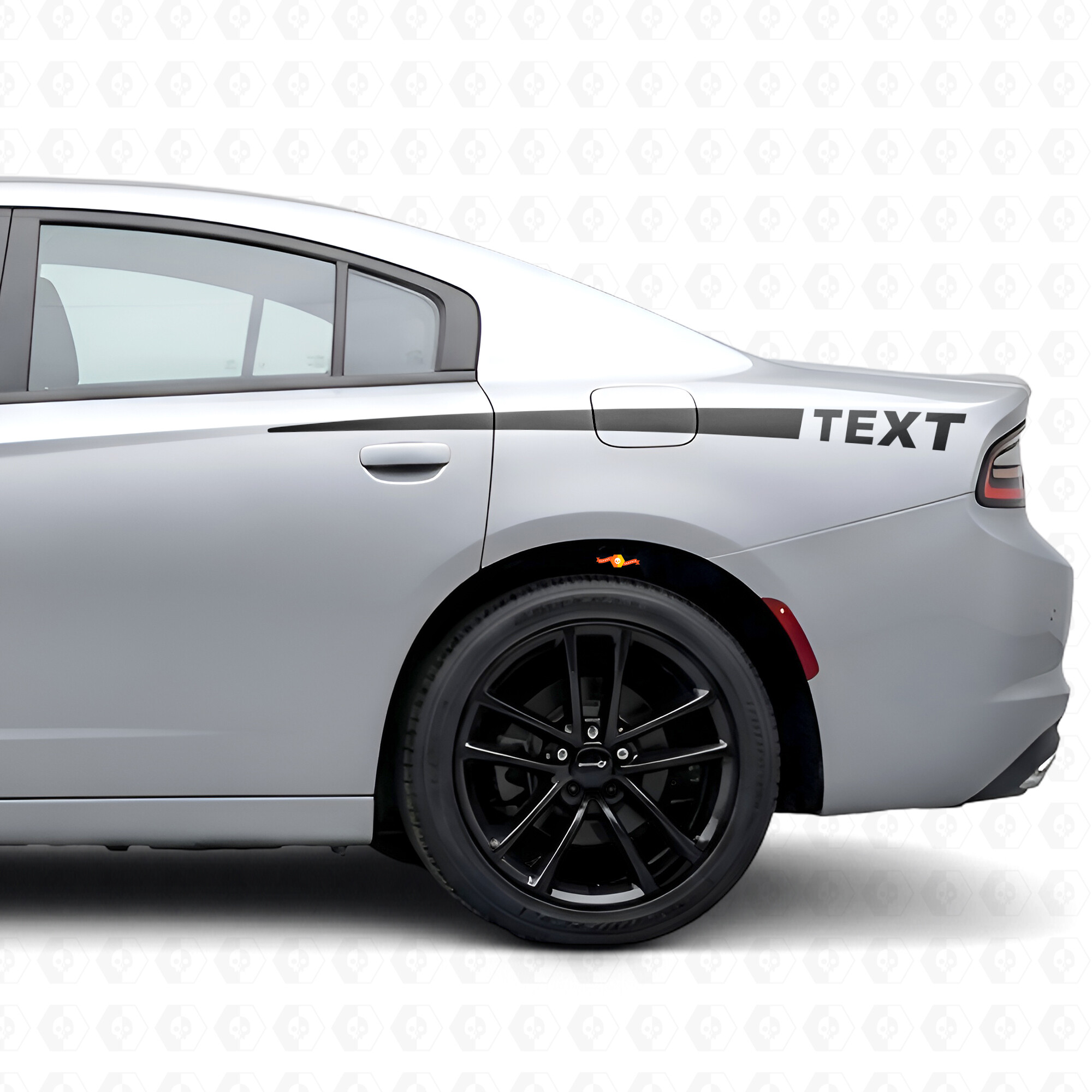 Personal Text with Stripes Side Vinyl Decal Sticker for Dodge Charger 2015-2026