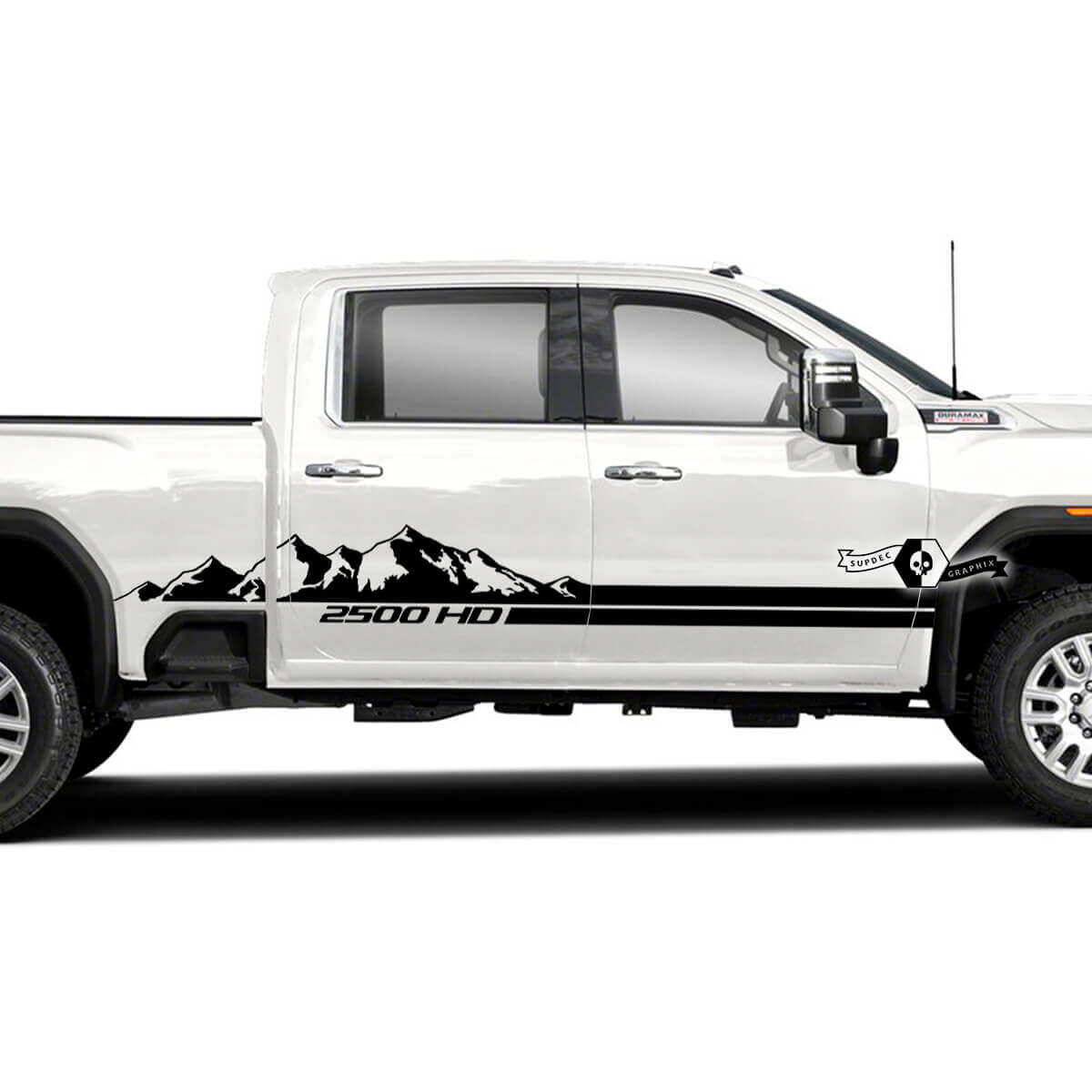 Mountain Style Side Stripes Vinyl Decal Kit for GMC Sierra 2500HD