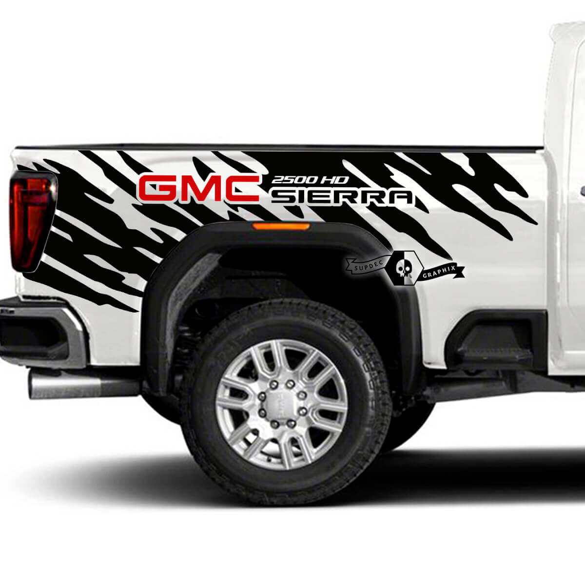 Mud Splash Rear Side Vinyl Decals Set for GMC Sierra 2500HD 2022-23