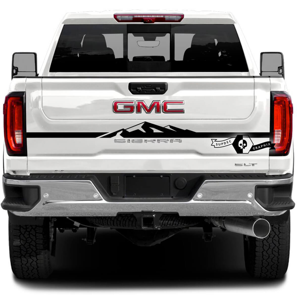 Mountain Style Stripe Tailgate Vinyl Decal For GMC Sierra 2500HD 2022-23 