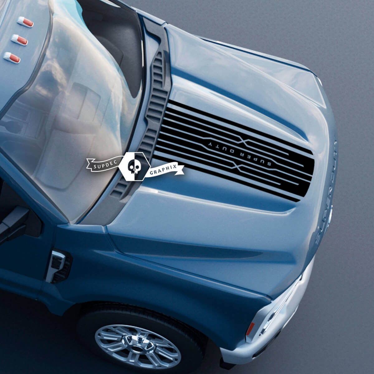 Hood Ford Super Duty 2023 Up Logo Trim Decals Stickers Graphics Vinyl
