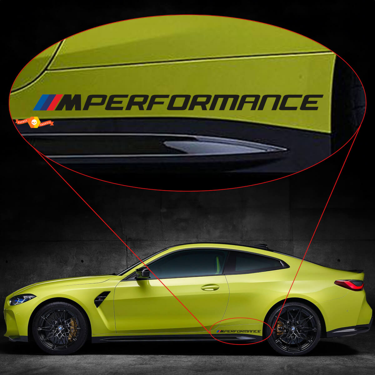 2x BMW M4 M3 G82 G83 M Performance Side Rear M vinyl decal sticker
