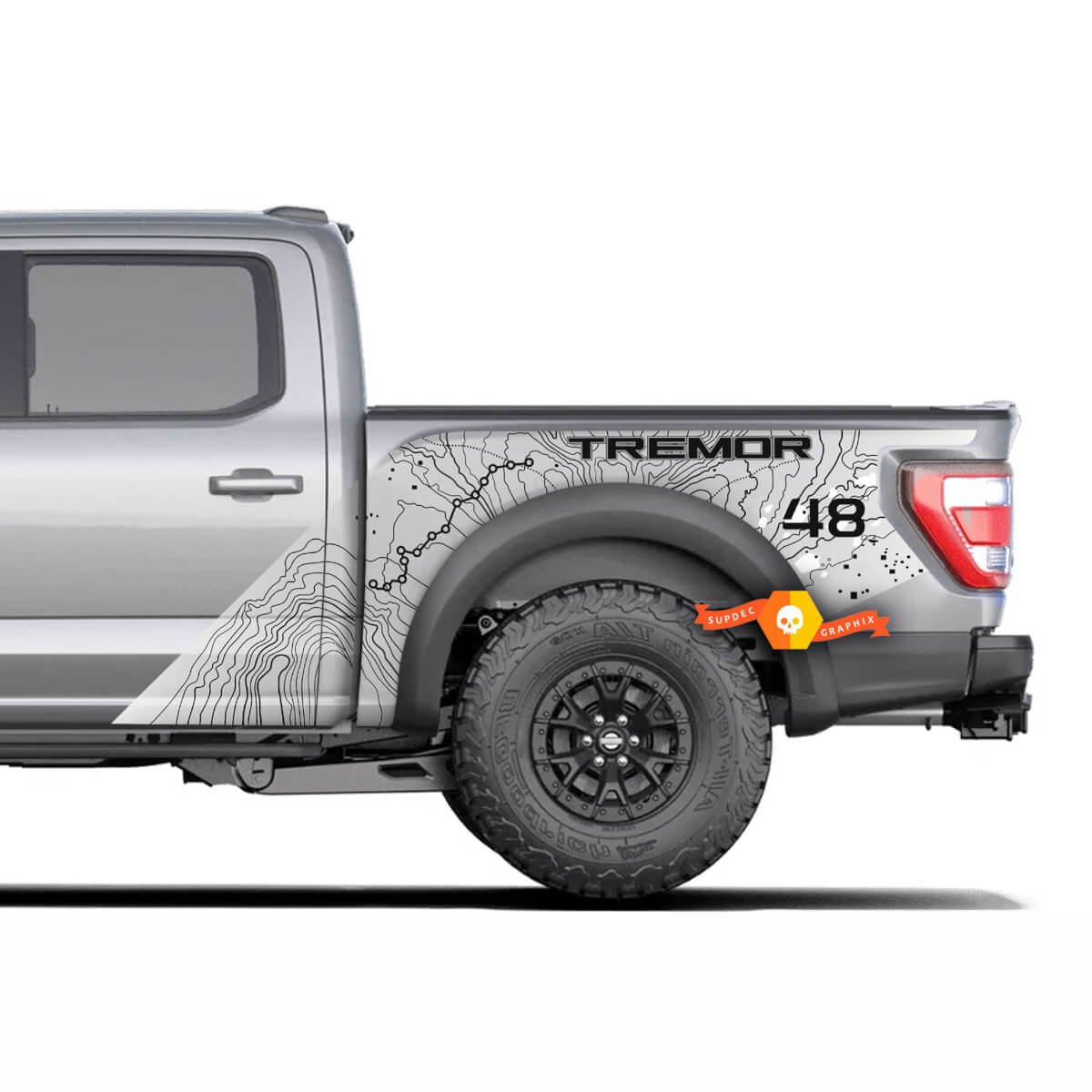 2x F-150 Ford Tremor Topographic map Splash Decal Graphics Decals Stickers
