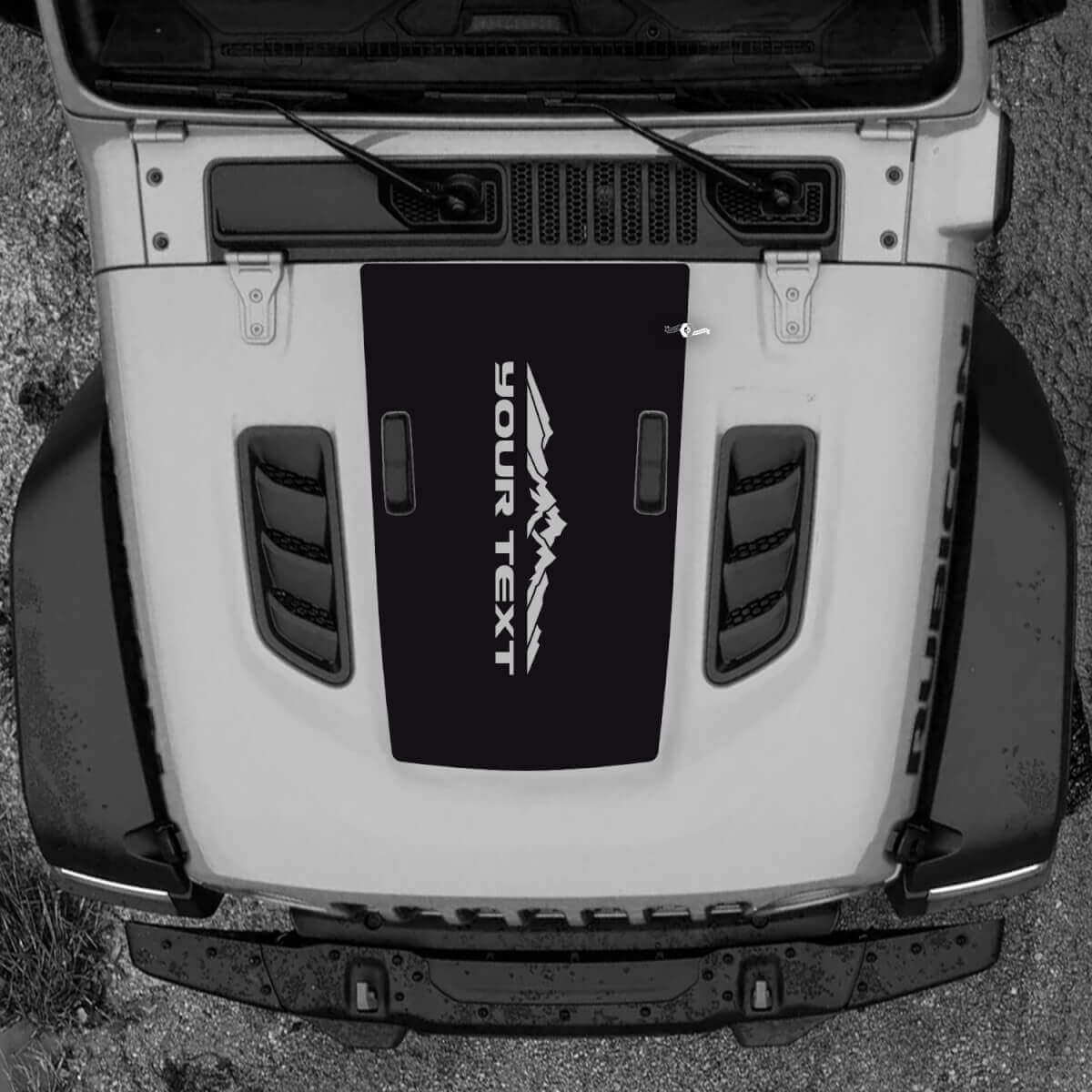 Hood Jeep RUBICON Wrangler JL Vinyl  Mountains 2018 + Up Banner  Decal Sticker Graphics
