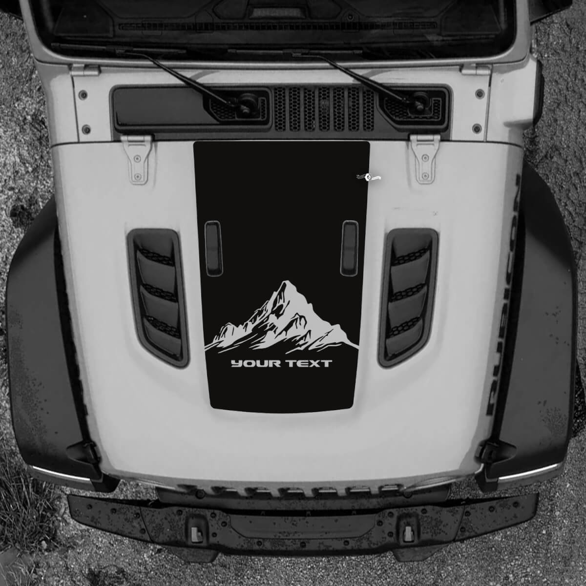Hood Jeep RUBICON Wrangler JL Vinyl  Mountains 2018 + Up Decal Sticker Graphics
