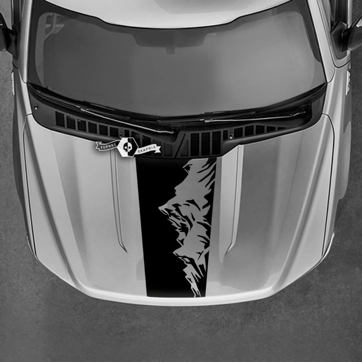 Mountains Bonnet Graphics Decals Stickers 2 for Musclecar Maverick