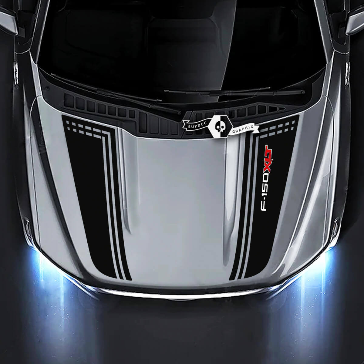 Ford F-150 XLT Hood Trim Lines Graphics Side Decals Stickers 2 Colors
