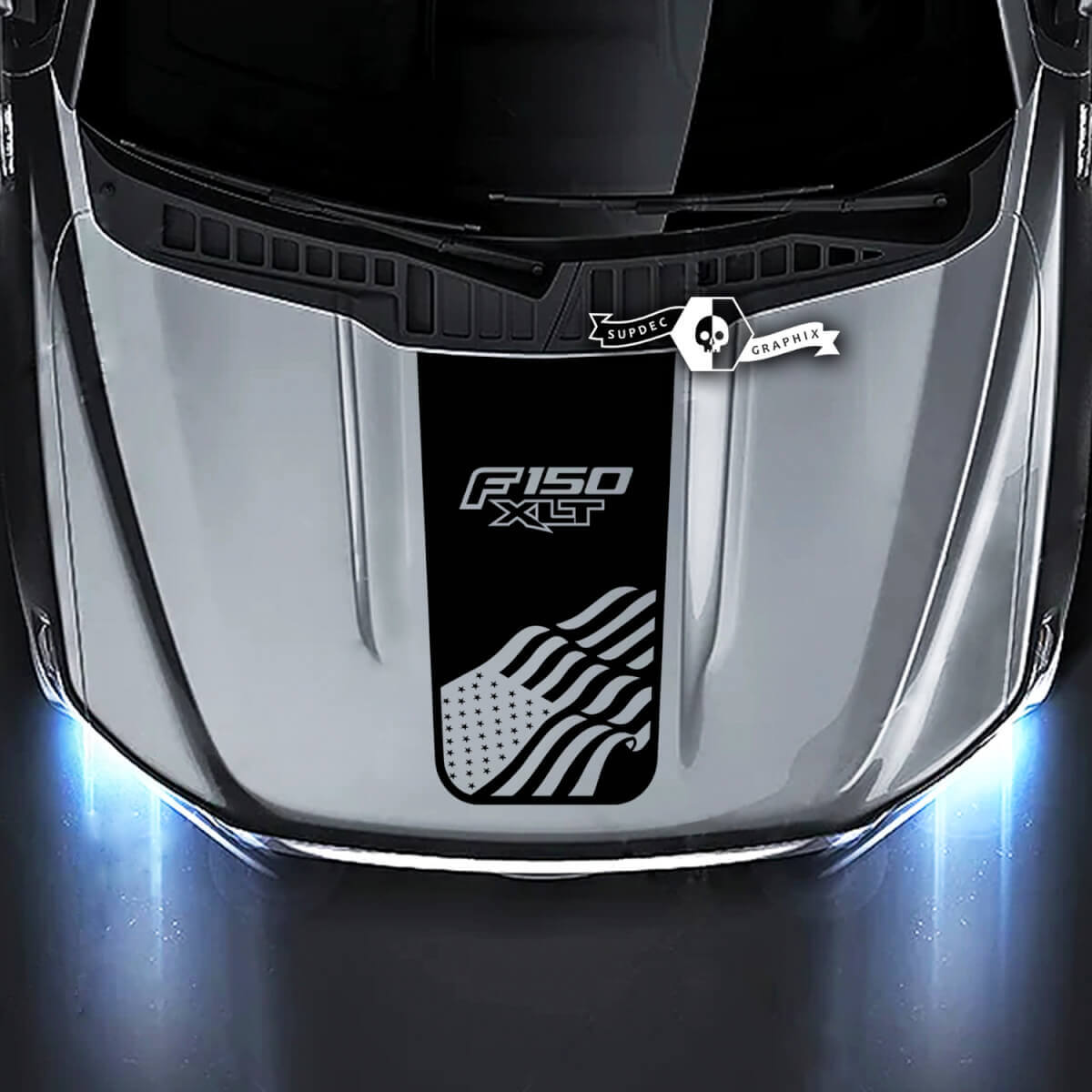 Musclecar truck XLT Hood Topographic Map Graphics Side Decals Stickers
