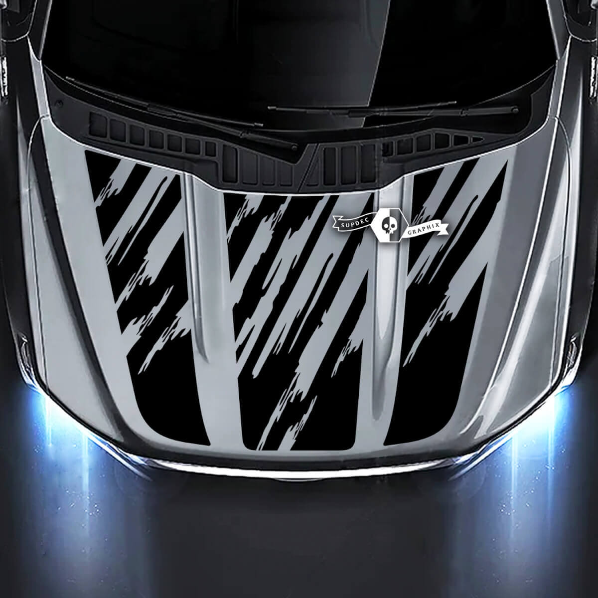 Triple Distressed Stripes Hood Vinyl Decal Set for for Musclecar truck XLT STX