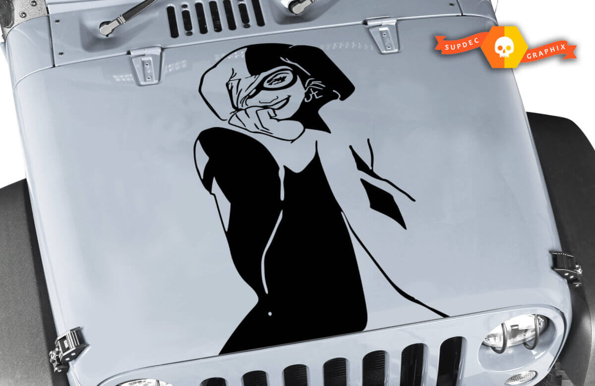 Jeep Hood Harley Quinn hood Graphic Vinyl Decal Sticker Hood Fits To Any Car
