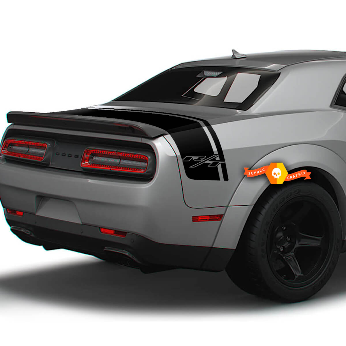 Dodge Challenger Trunk R/T RT Line Style Rear Stripes Vinyl Stickers Decals Graphics
