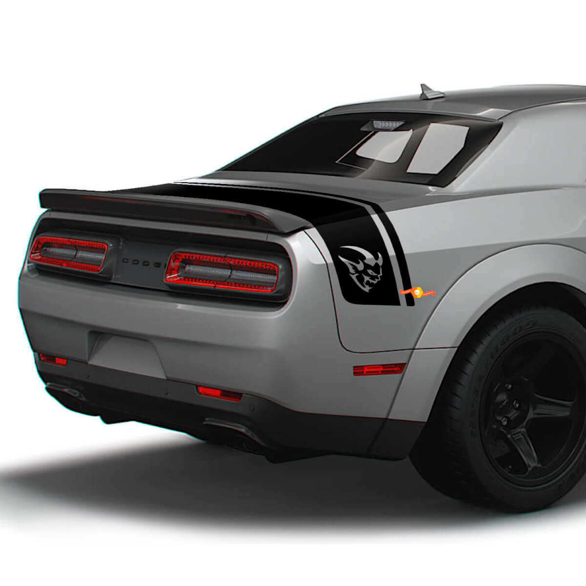 Demon Style Rear Trunk Dual Stripes Vinyl Decals for Dodge Challenger