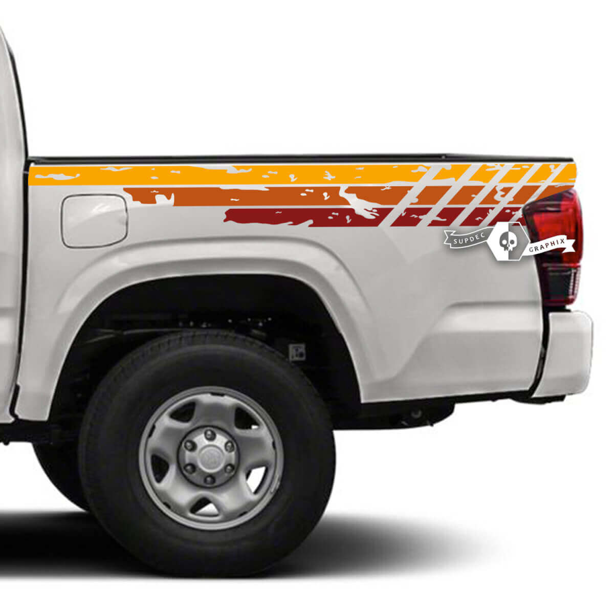 Vintage Distressed Side Stripes Vinyl Decals for Toyota Tacoma