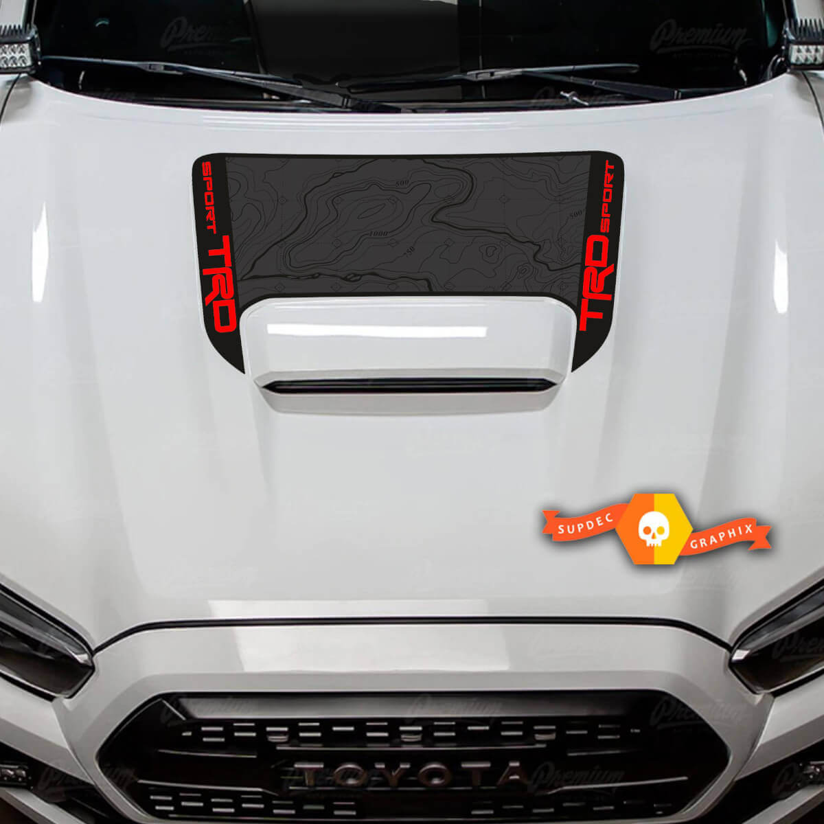 Toyota Tacoma TRD Off-Road Sport PRO Hood Scoop Racing 3 Colours Sticker Decal Graphics 2016-2024
