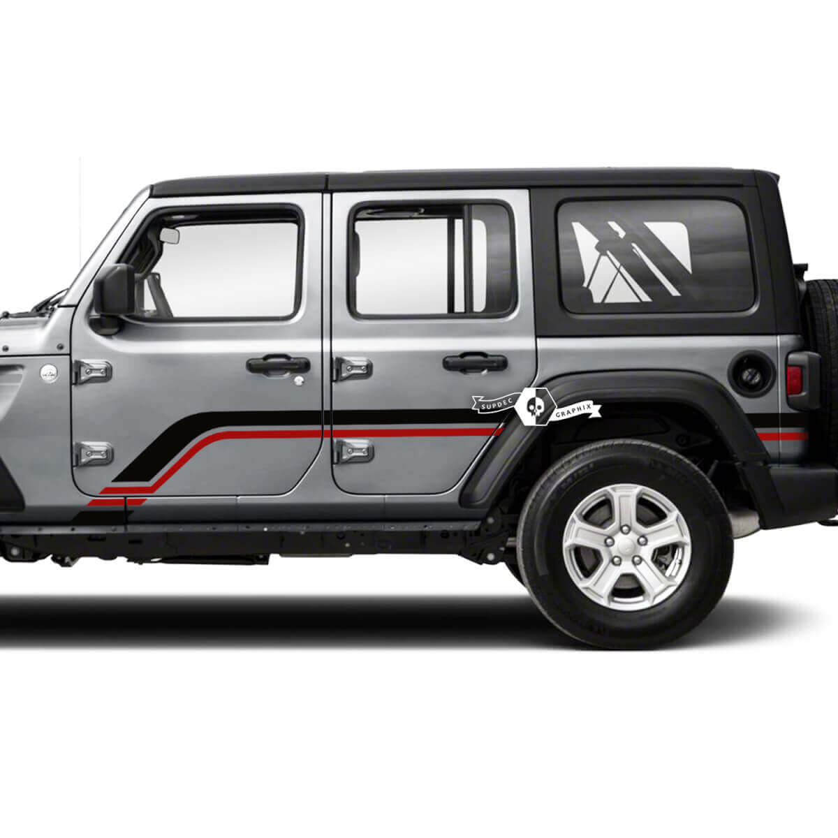 Doors Fender Side Stripe Vinyl Sticker Decal 2 Colours for Jeep Wrangler Unlimited 2