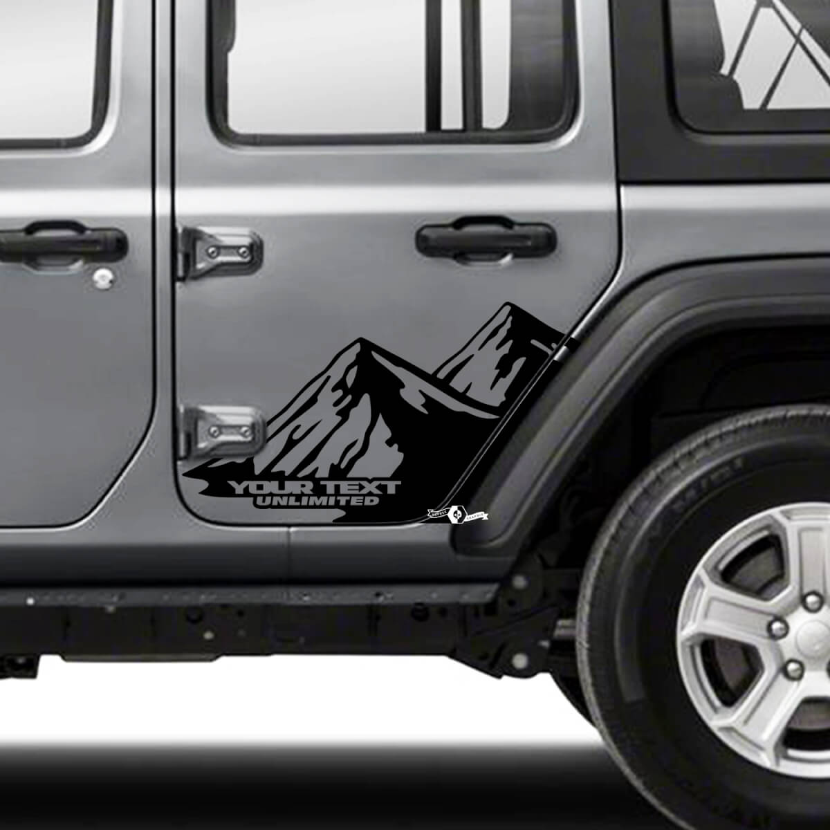 2x Jeep Wrangler Unlimited Doors Fender Mountains Side Stripe 4 Colors Vinyl Sticker Decal
