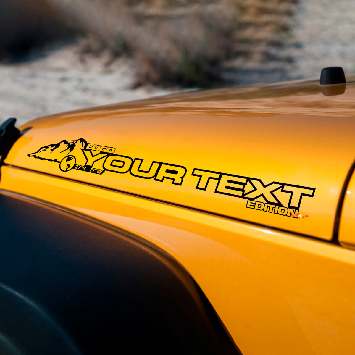 Travel Style Hood Vinyl Decal for Jeep Rubicon Wrangler Sahara