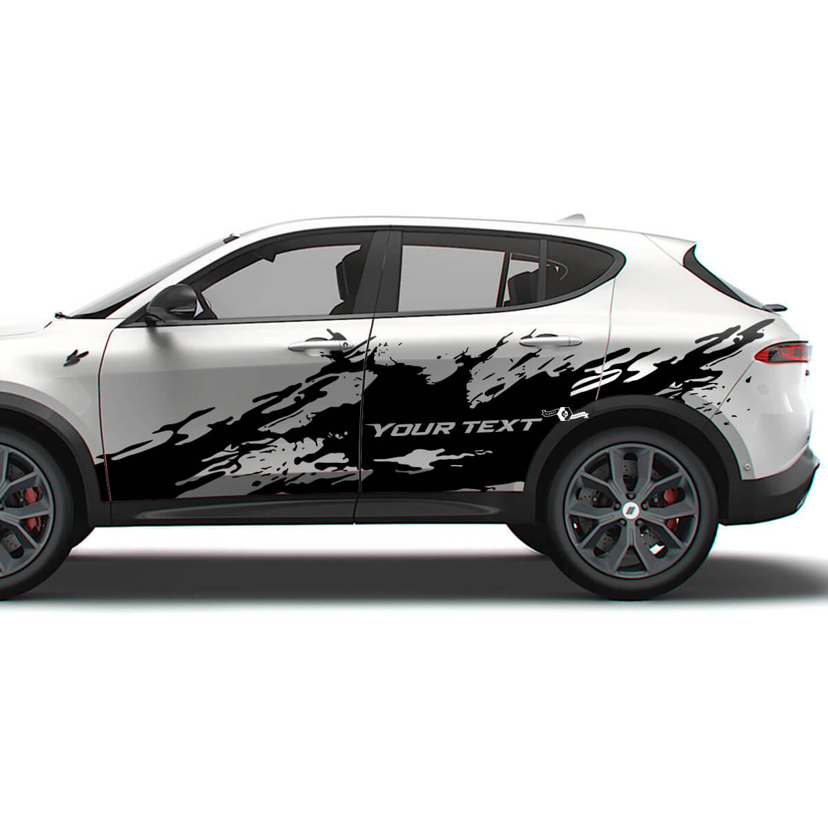 Mud Splash with Custom Text Side Vinyl Decal Kit for Dodge Hornet