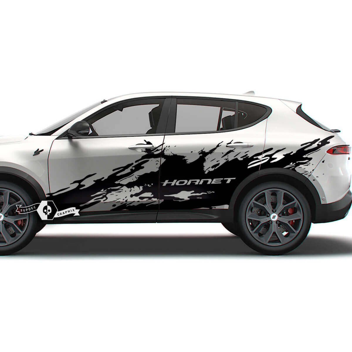 Pair Dodge Hornet Doors Side Stripes Splash Wrap Vinyl Decals Stickers
