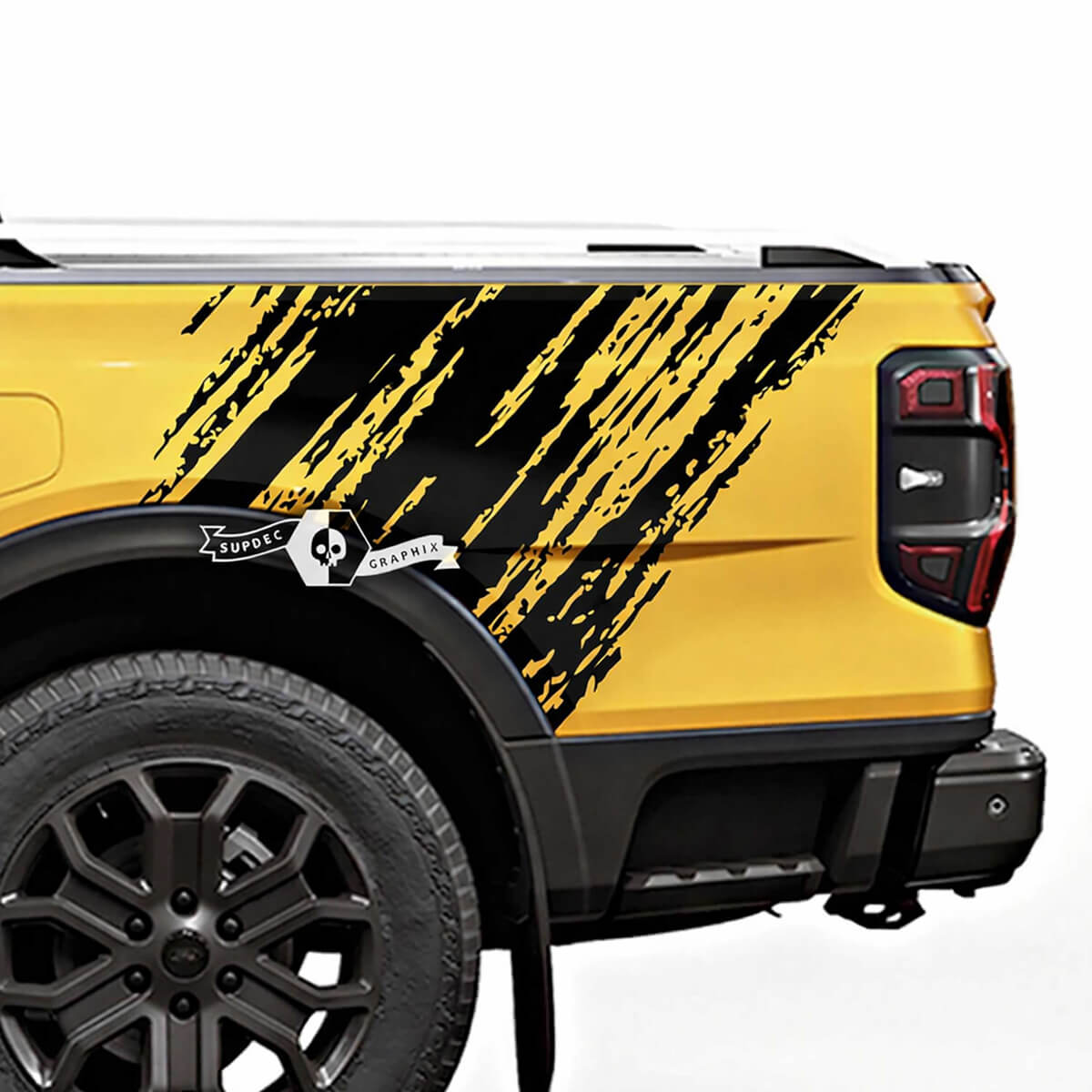 Destroyed Bed Side Vinyl Decals for Musclecar Ranger power truck